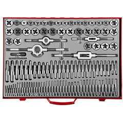 Набор метчиков и плашек 110 предметов 9ХС ЗУБР 28119-Н110, фото  - Метэкс