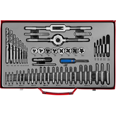 Набор метчиков и плашек 52 предмета 9ХС ЗУБР 28130-Н52_z01, фото  - Метэкс