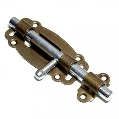 Задвижка дверная НОЭЗ ЗД-100-Кр-S бр.металлик/цинк, фото  - Метэкс