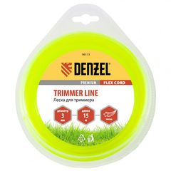 Леска для триммера звезда 3,0 мм х 15 м Flex cord Denzel 96113, фото  - Метэкс