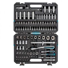 Набор инструментов 1/2", 1/4" пластиковый кейс 109 предметов GROSS 14155, фото  - Метэкс