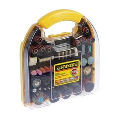 Набор насадок для гравера 186 предметов пластиковый кейс STAYER 29900-H186, фото  - Метэкс