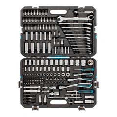 Набор инструментов 1/2", 3/8", 1/4" пластиковый кейс 216 предметов GROSS 14157, фото  - Метэкс