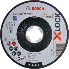 Диск отрезной по металлу X-LOCK 125х1,6х22,2 мм BOSCH 2608619254, фото  - Метэкс