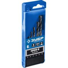 Набор сверл по металлу (6 шт) 2-8 мм ЗУБР 29621-H6, фото  - Метэкс