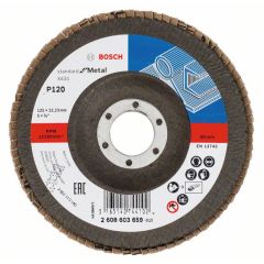 Круг лепестковый торцевой 125 мм К120 BOSCH 2608603659, фото  - Метэкс