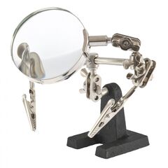 Зажим для пайки с лупой "Третья рука" SPARTA 914605, фото  - Метэкс