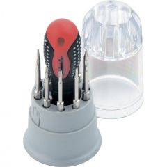 Отвертка для точных работ 11 предметов Fusion в пластиковом пенале MATRIX 11582, фото  - Метэкс