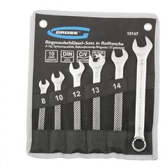 Набор ключей комбинированных 8-17 мм 6 шт холодный штамп GROSS 15147, фото  - Метэкс