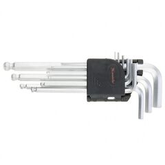 Набор ключей имбусовых 1,5-10 мм HEX 9 шт удлиненные с шаром MATRIX 11233, фото  - Метэкс