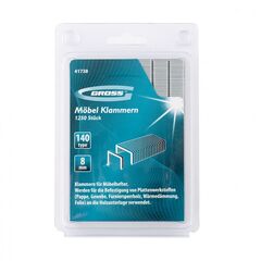 Скобы 8 мм для мебельного степлера усиленные тип 140 1250 шт GROSS 41738, фото  - Метэкс