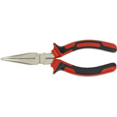 Длинногубцы 160 мм изогнутые Nickel никелированные двухкомпонентные рукоятки MATRIX 17420, фото  - Метэкс