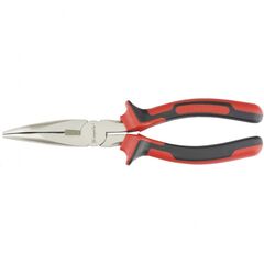 Длинногубцы 200 мм изогнутые Nickel никелированные двухкомпонентные рукоятки MATRIX 17424, фото  - Метэкс