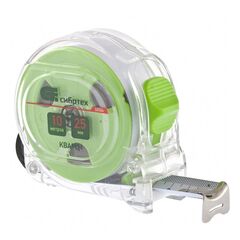 Рулетка 10 м х 25 мм Кварц прозрачный корпус амортизатор СИБРТЕХ 32524, фото  - Метэкс