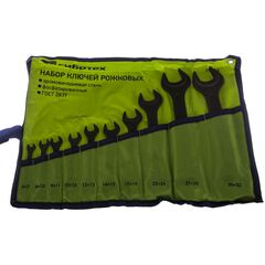 Набор ключей рожковых 6х32 мм 10 шт фосфатированные СИБРТЕХ 15224, фото  - Метэкс