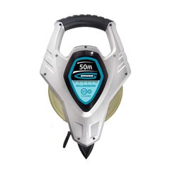 Рулетка геодезическая 50 м х 13 мм открытый корпус, металл лента, двусторонняя шкала GROSS 31480, фото  - Метэкс