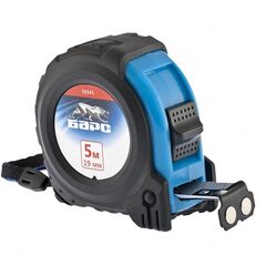 Рулетка 5 м х 19 мм Вектор утолщенное полотно магнитный зацеп обрезиненный корпус БАРС 32541, фото  - Метэкс