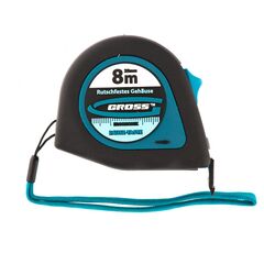 Рулетка 8 м х 25 мм "Ergonomisch"  магнитный обрезиненный зацеп GROSS 31104, фото  - Метэкс