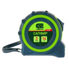 Рулетка 3 м х 16 мм Сапфир двухкомпонентный корпус СИБРТЕХ 32580, фото  - Метэкс