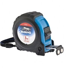 Рулетка 3 м х 19 мм Вектор утолщенное полотно магнитный зацеп обрезиненный корпус БАРС 32540, фото  - Метэкс