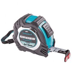 Рулетка 5 м х 19 мм Magnetisch обрезиненый корпус автоматическая фиксация GROSS 32571, фото  - Метэкс