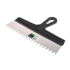 Шпатель из нержавеющей стали 300 мм зуб 8x8 мм пластмассовая ручка СИБРТЕХ 85476, фото  - Метэкс