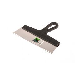 Шпатель из нержавеющей стали 250 мм зуб 6 х 6 мм пластмассовая ручка СИБРТЕХ 85465, фото  - Метэкс