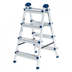 Стремянка двусторонняя 4 ступени стальная СИБРТЕХ 97984, фото  - Метэкс
