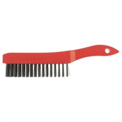 Щетка зачистная 6-рядная закаленная прямая проволока с пластиковой ручкой MATRIX 74816, фото  - Метэкс