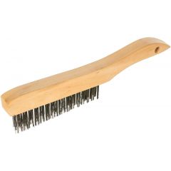 Щетка зачистная 3-рядная закаленная прямая проволока с деревянной ручкой СИБРТЕХ 74803, фото  - Метэкс