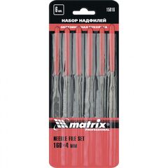 Набор надфилей 160 х 4 мм 6 шт обрезиненные рукоятки MATRIX 15816, фото  - Метэкс