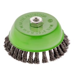 Щетка для УШМ 150 мм М14 "чашка" крученая проволока 0,5 мм СИБРТЕХ 746297, фото  - Метэкс