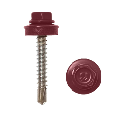 Саморез кровельный 4,8*35 (3005) красное вино, фото  - Метэкс