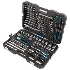 Набор инструментов 1/2", 1/4" пластиковый кейс 101 предмет 120 зубьев GROSS 14151, фото  - Метэкс