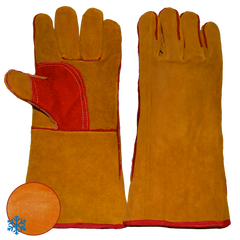 Краги РОСМАРКА искуственный мех желтый/красный 35 см КТ1462, фото  - Метэкс