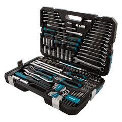 Набор инструментов 1/2", 1/4" пластиковый кейс 115 предметов 120 зубьев GROSS 14152, фото  - Метэкс