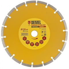 Диск алмазный 230 х 22,2 мм сегментный сухая резка DENZEL 73104, фото  - Метэкс