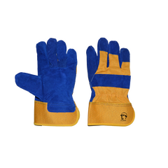 Перчатки РОСМАРКА спилковые комбинированные синий/желтый Р2009, фото  - Метэкс