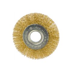 Щетка для УШМ 100 мм посадка 22,2 мм плоская латунированная витая проволока MATRIX 74648, фото  - Метэкс