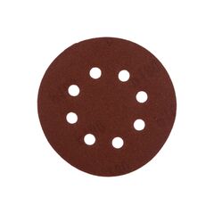 Круг абразивный на ворсовой подложке под "липучку" перфорированный 125 мм P180 5 шт MATRIX 73808, фото  - Метэкс