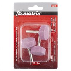 Шарошка абразивная диск 32 x 12 x 6 мм F46 3 шт MATRIX 76011, фото  - Метэкс