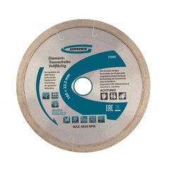 Диск алмазный 180 х 22,2 мм сплошной c лазерной перфорацией мокрое резание GROSS 73041, фото  - Метэкс