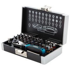 Набор бит 1/4 магнитный адаптер сталь пластиковый кейс 33 предмета GROSS 11365, фото  - Метэкс