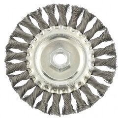 Щетка для УШМ 125 мм М14 плоская крученая проволока 0,35 мм MATRIX 74633, фото  - Метэкс