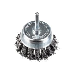 Щетка для дрели 65 мм "чашка" со шпилькой крученая металлическая проволока MATRIX 74468, фото  - Метэкс