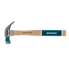 Молоток-гвоздодер 450 г угол 45 магнит обрезиненная рукоятка AMERICAN HICKORY GROSS 10415, фото  - Метэкс