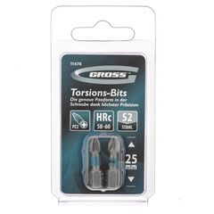 Набор бит PZ2 x 25 мм 2 шт GROSS 11478, фото  - Метэкс
