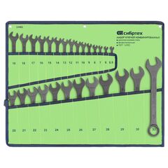 Набор ключей комбинированных 5,5 - 32 мм 27 шт фосфатированные СИБРТЕХ 15481, фото  - Метэкс