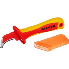 Нож диэлектрический с пяткой изогнутый KRAFTOOL 45400, фото  - Метэкс