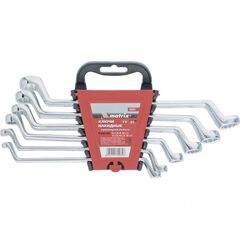 Набор ключей накидных 6х17 мм 6 шт полированный хром MATRIX 15331, фото  - Метэкс